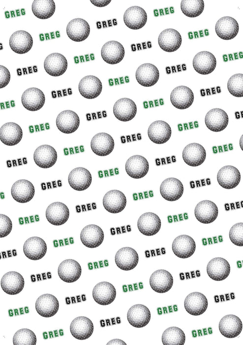 Personalized Golf Ball Birthday Wrapping Paper