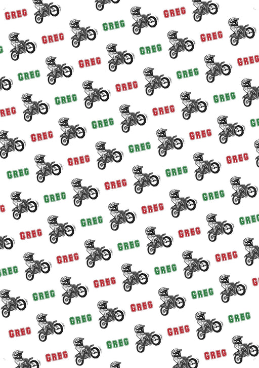 Personalized Dirt Bike Birthday Wrapping Paper