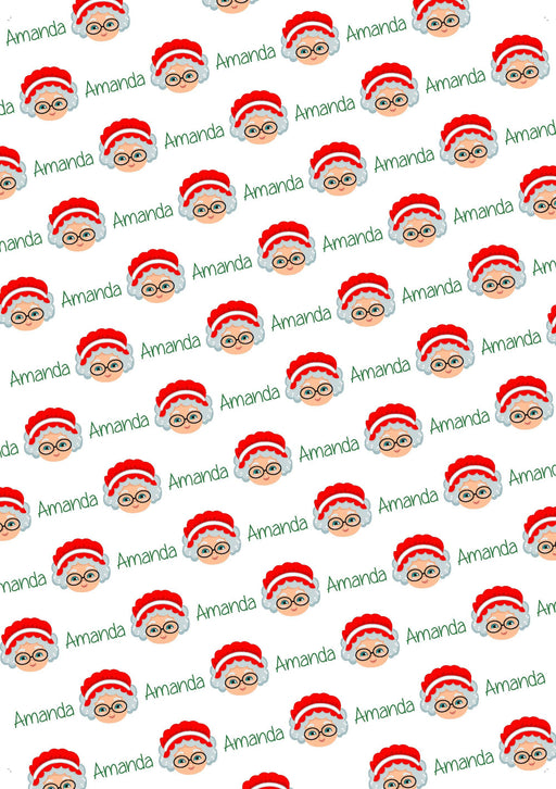 Personalized Mrs. Claus Christmas Wrapping Paper
