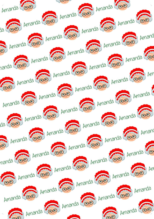 Personalized Mrs. Claus Design Christmas Tissue Paper