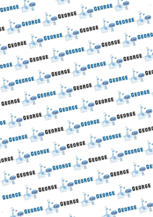 Personalized Zoo Animals Boy Baby Shower Wrapping Paper
