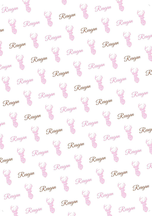 Personalized Deer Girl Birthday Wrapping Paper