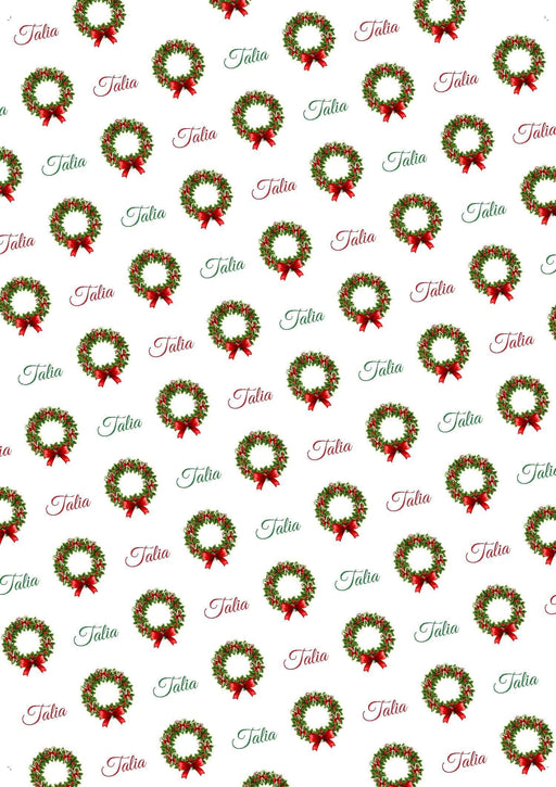 Personalized Christmas Wreath Design Christmas Tissue Paper