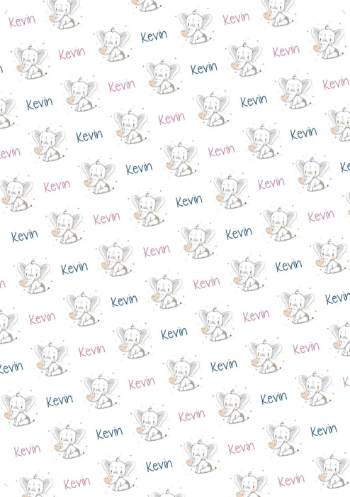 Personalized Elephant Baby Shower Wrapping Paper