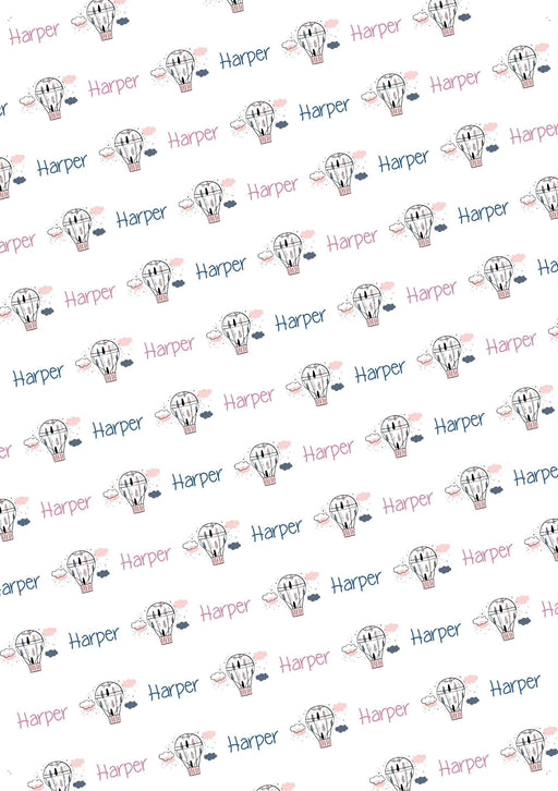 Personalized Hot Air Balloon Birthday Wrapping Paper