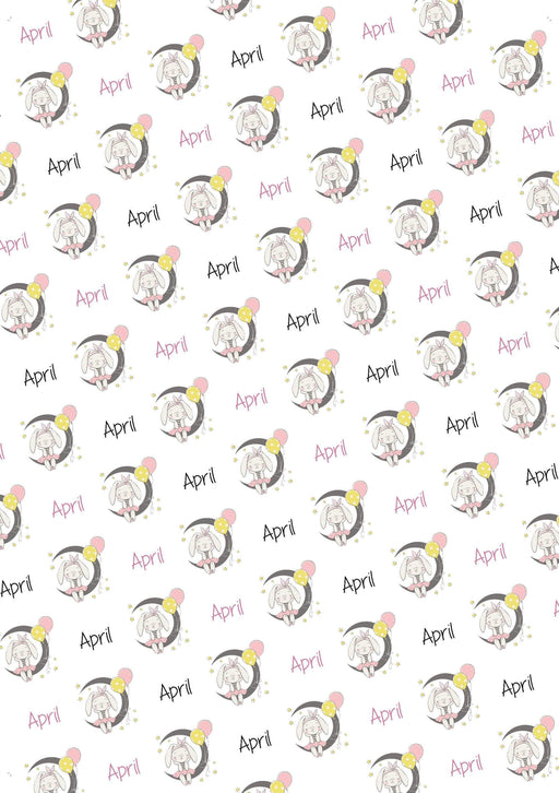 Personalized Bunny and Moon Baby Shower Wrapping Paper