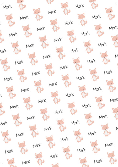 Personalized Fox Baby Shower Wrapping Paper