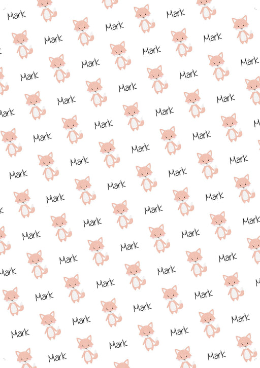 Personalized Fox Baby Shower Wrapping Paper