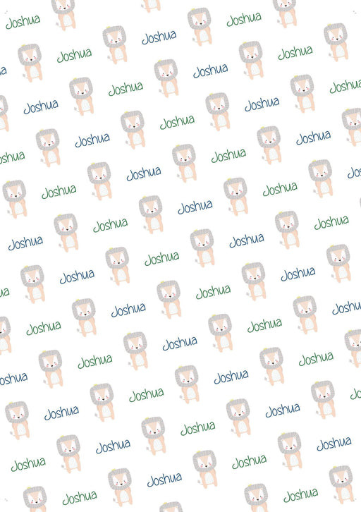 Personalized Lion Baby Shower Wrapping Paper