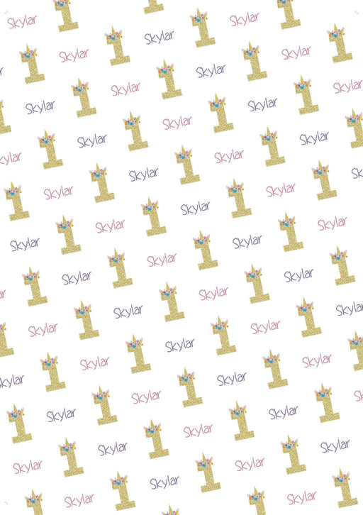 Personalized 1st Birthdays Unicorn Birthday Wrapping Paper Add