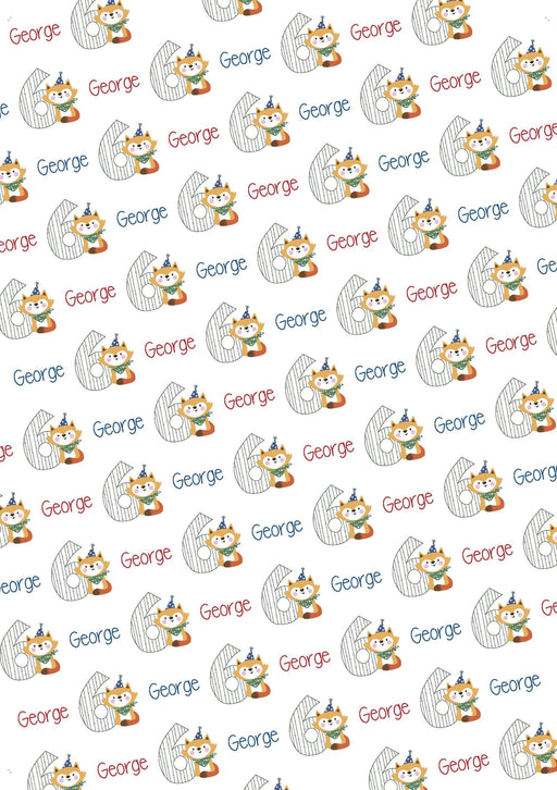 Personalized 6th Birthdays Fox Birthday Wrapping Paper
