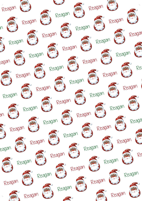 Personalized Black Santa Design Christmas Tissue Paper