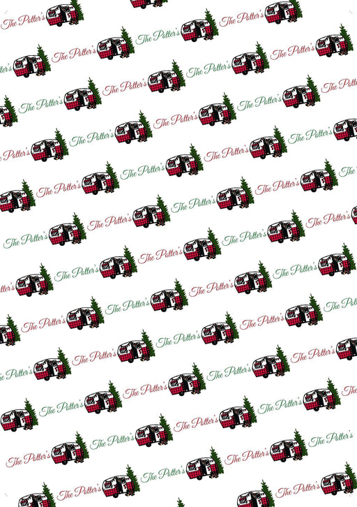 Personalized Camping Christmas Wrapping Paper