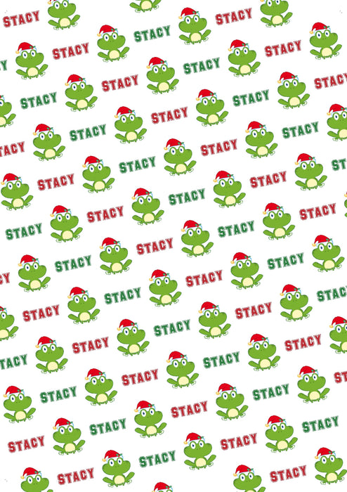Personalized Christmas Frog Design Christmas Tissue Paper