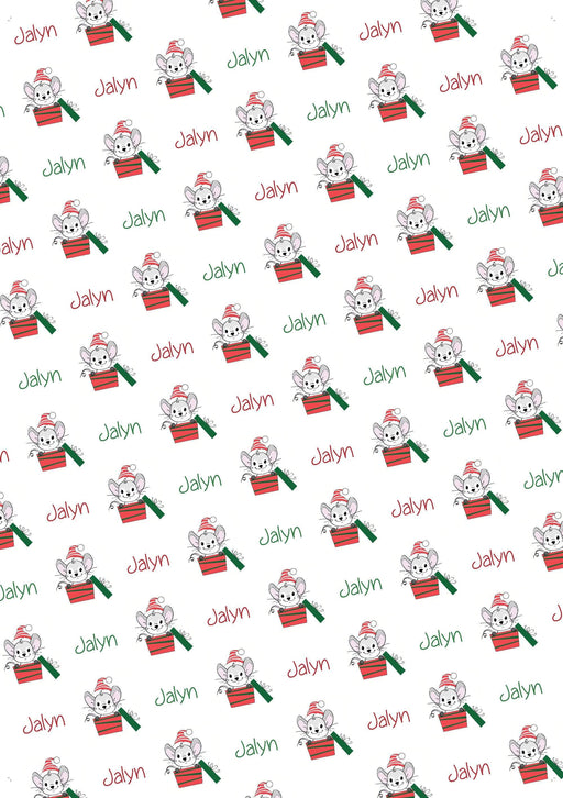 Personalized Christmas Mouse Christmas Wrapping Paper