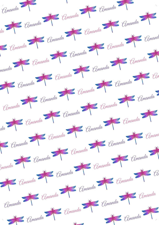 Personalized Dragonfly Birthday Wrapping Paper