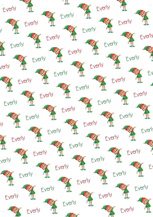 Personalized Elf Girl Christmas Wrapping Paper