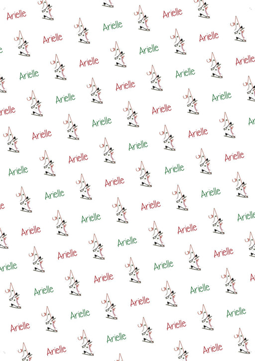 Personalized Figure Skates Birthday Wrapping Paper