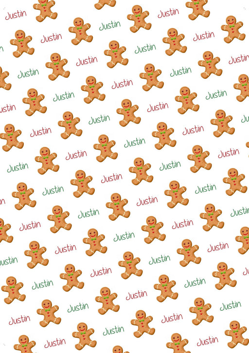 Personalized Gingerbread Boy Birthday Wrapping Paper