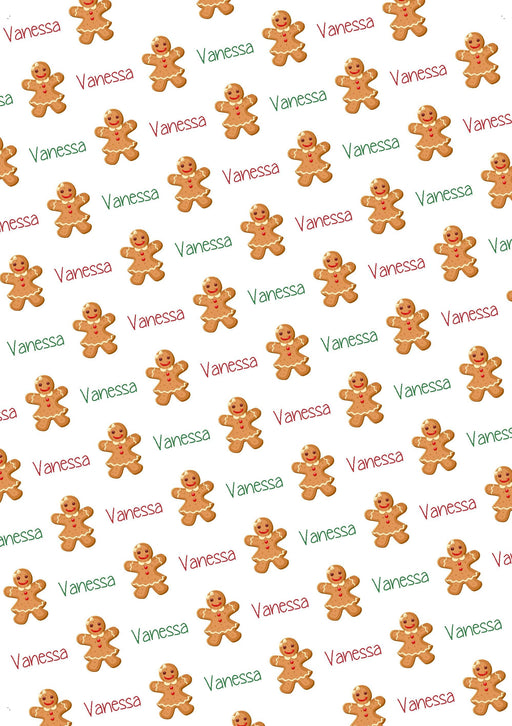 Personalized Gingerbread Girl Design Christmas Tissue Paper