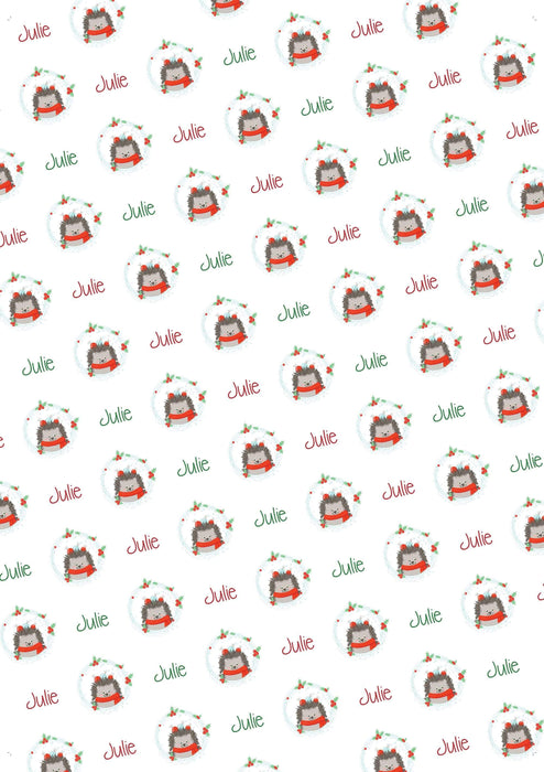 Personalized Hedgehog Design Christmas Tissue Paper