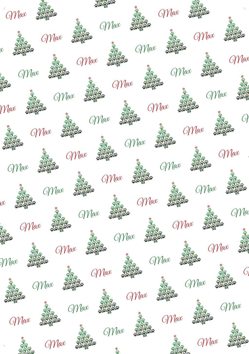 Personalized Christmas Tree Paw Design Christmas Tissue Paper