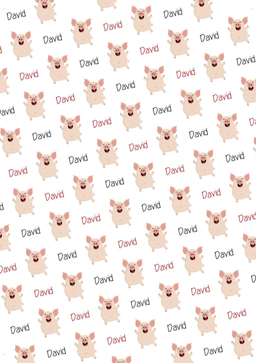 Personalized Pig Birthday Wrapping Paper