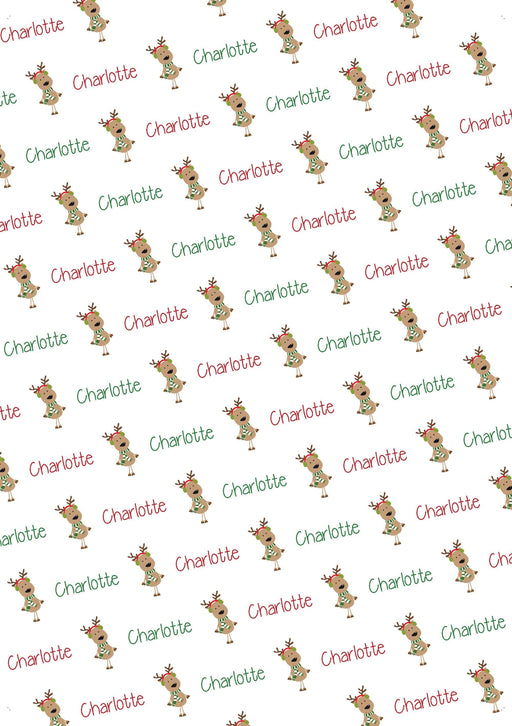 Personalized Reindeer Christmas Wrapping Paper