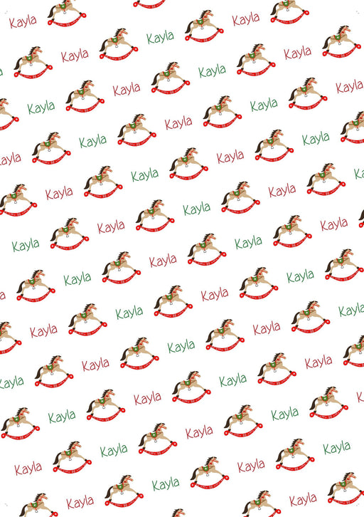 Personalized Rocking Horse Design Tissue Paper