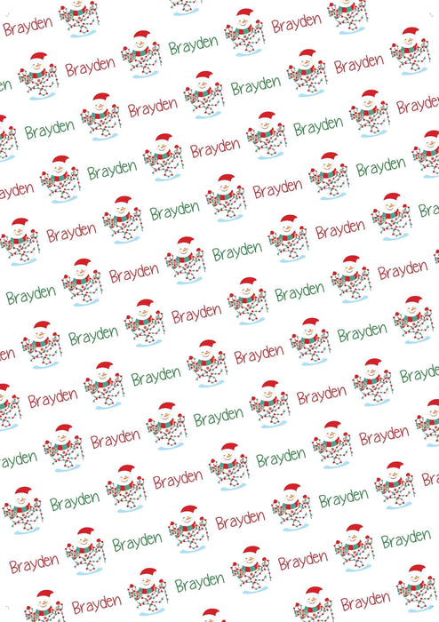 Personalized Snowman Design Christmas Tissue Paper