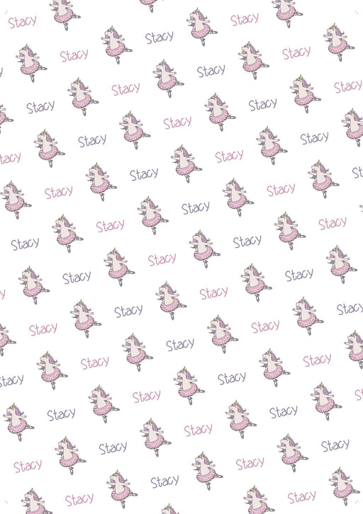 Personalized Unicorn Ballet Birthday Wrapping Paper