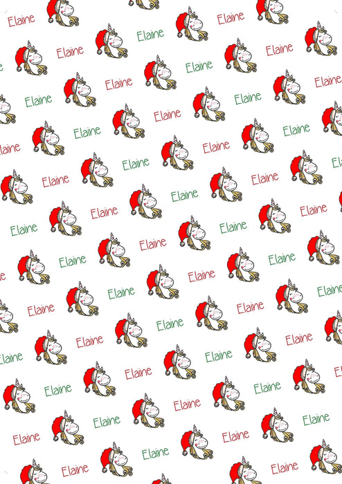 Personalized Unicorn Design Christmas Tissue Paper