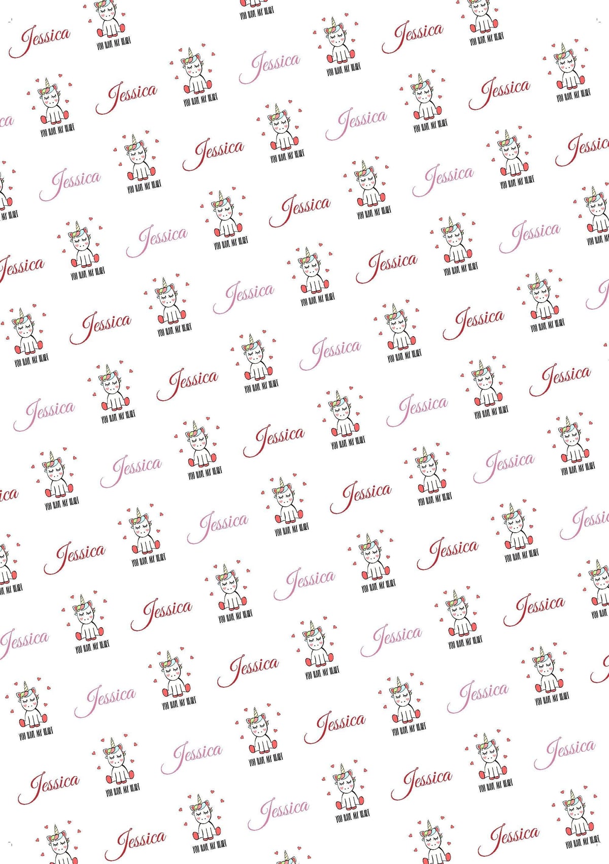 Personalized I Love You Valentines Wrapping Paper