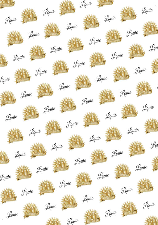 Personalized 80th Birthdays Birthday Wrapping Paper