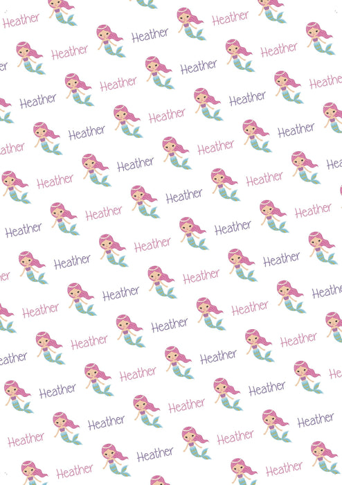 Personalized Mermaid Birthday Wrapping Paper