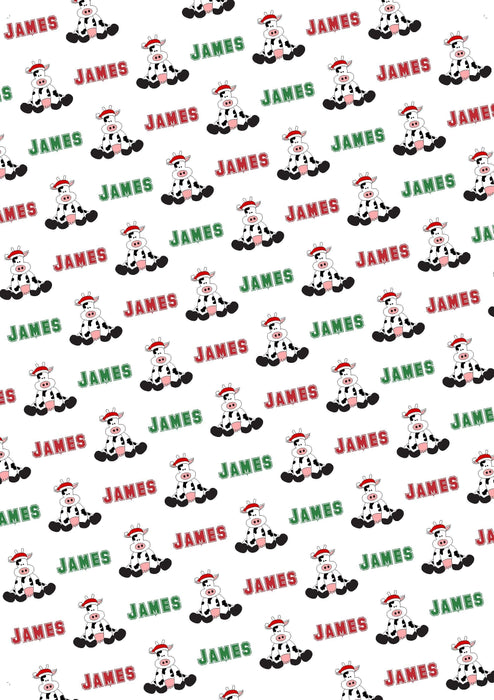 Personalized Christmas Cow Design Christmas Tissue Paper