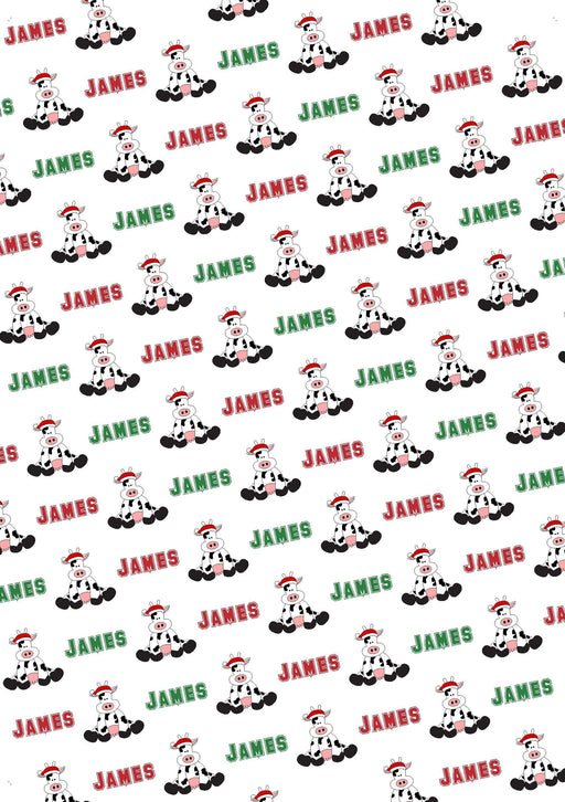 Personalized Christmas Cow Design Christmas Tissue Paper
