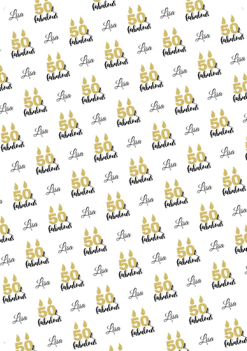 Personalized 50th Birthdays Fabulous Birthday Wrapping Paper