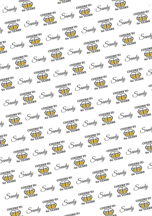 Personalized 60th Birthdays Cheers Birthday Wrapping Paper