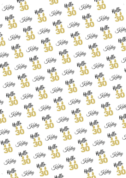 Personalized 30th Birthdays Hello Birthday Wrapping Paper
