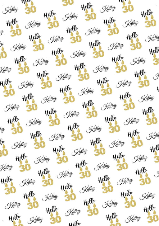 Personalized 30th Birthdays Hello Birthday Wrapping Paper