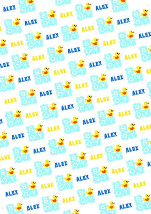 Personalized Rubber Duck Boy Design Baby Shower Tissue Paper