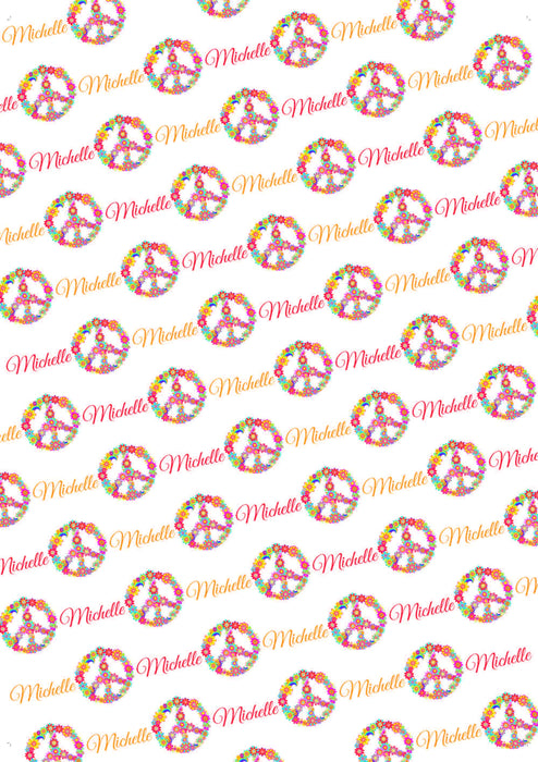 Personalized Peace Birthdays Birthday Wrapping Paper