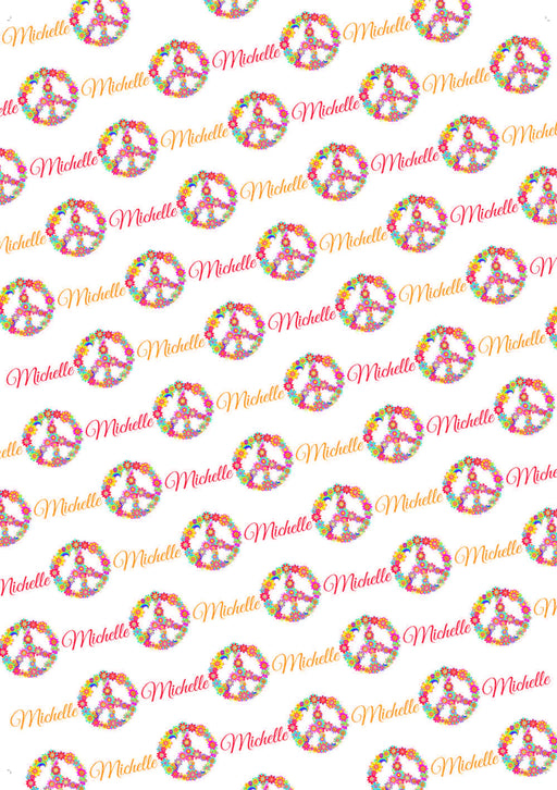 Personalized Peace Birthdays Birthday Wrapping Paper