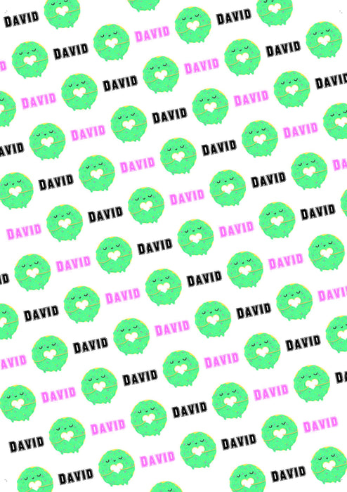 Personalized Donut Birthdays Birthday Wrapping Paper