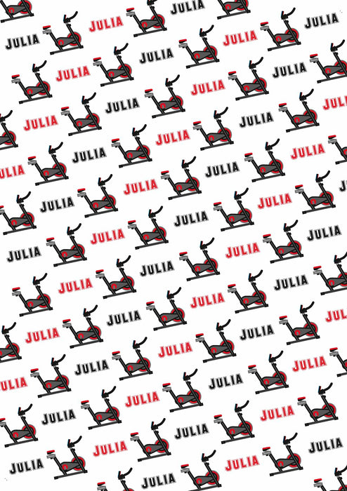 Spin Bike Personalized  Wrapping Paper