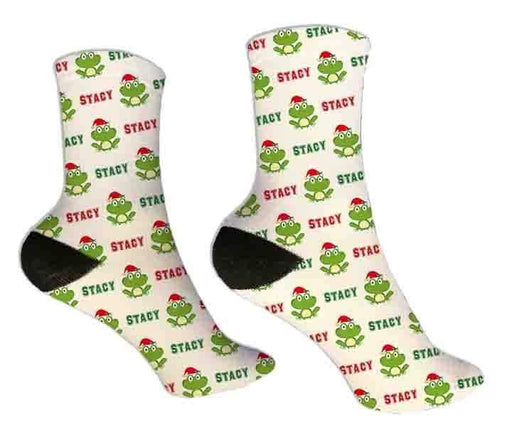 Personalized Frog Christmas Design Socks