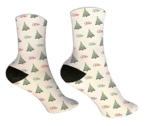 Personalized Paw Print Christmas Design Socks