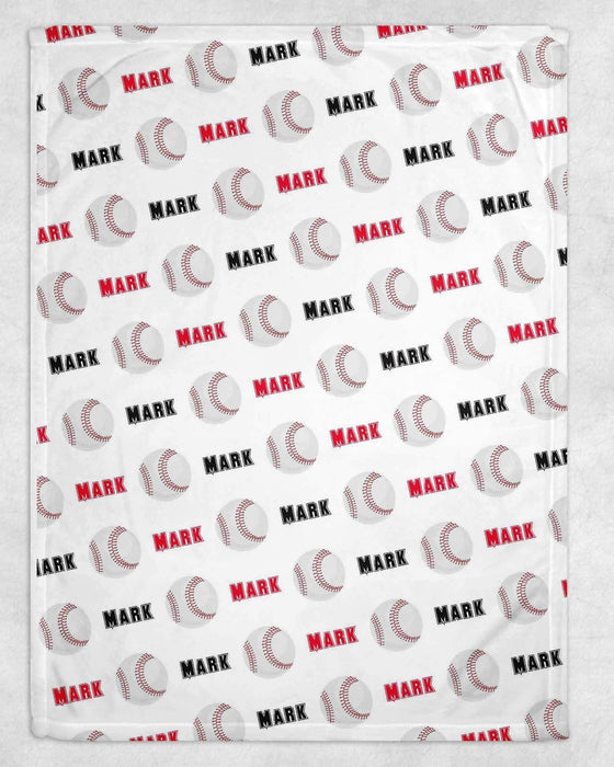 Personalized Baseball Design Soft Micro Fleece Blanket