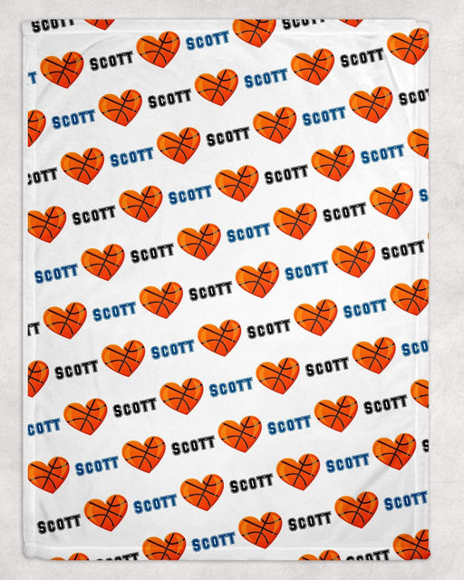 Personalized Basketball Valentine Design Soft Micro Fleece Blanket
